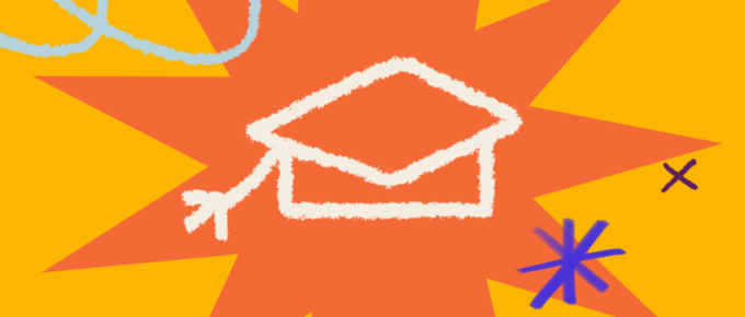 illustration with graduation cap