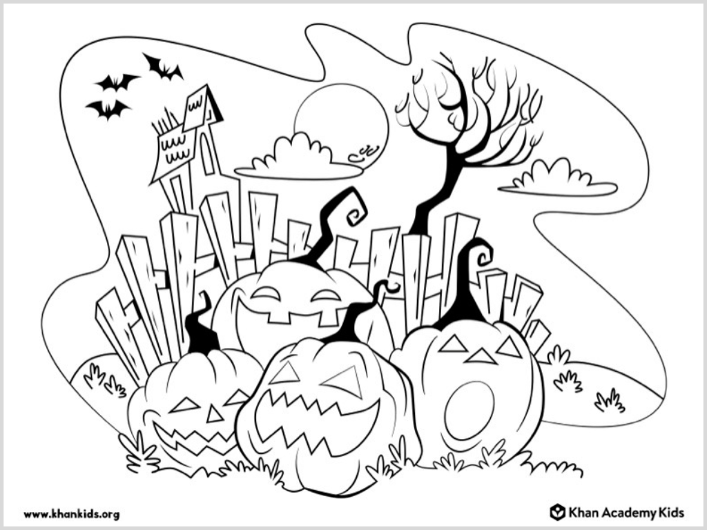 Halloween coloring jack-o-lanterns