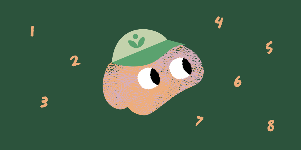  Ilustração de um rosto de um menino com olhos e boné verde olhando para alguns números distribuídos. A imagem representa a teoria das inteligências múltiplas.