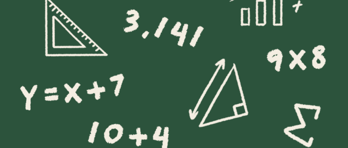 elementos de matemática com fundo verde escuro