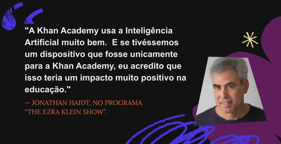 fundo preto com elementos coloridos com uma frase no meio de Jonathan e sua imagem de perfil de canto