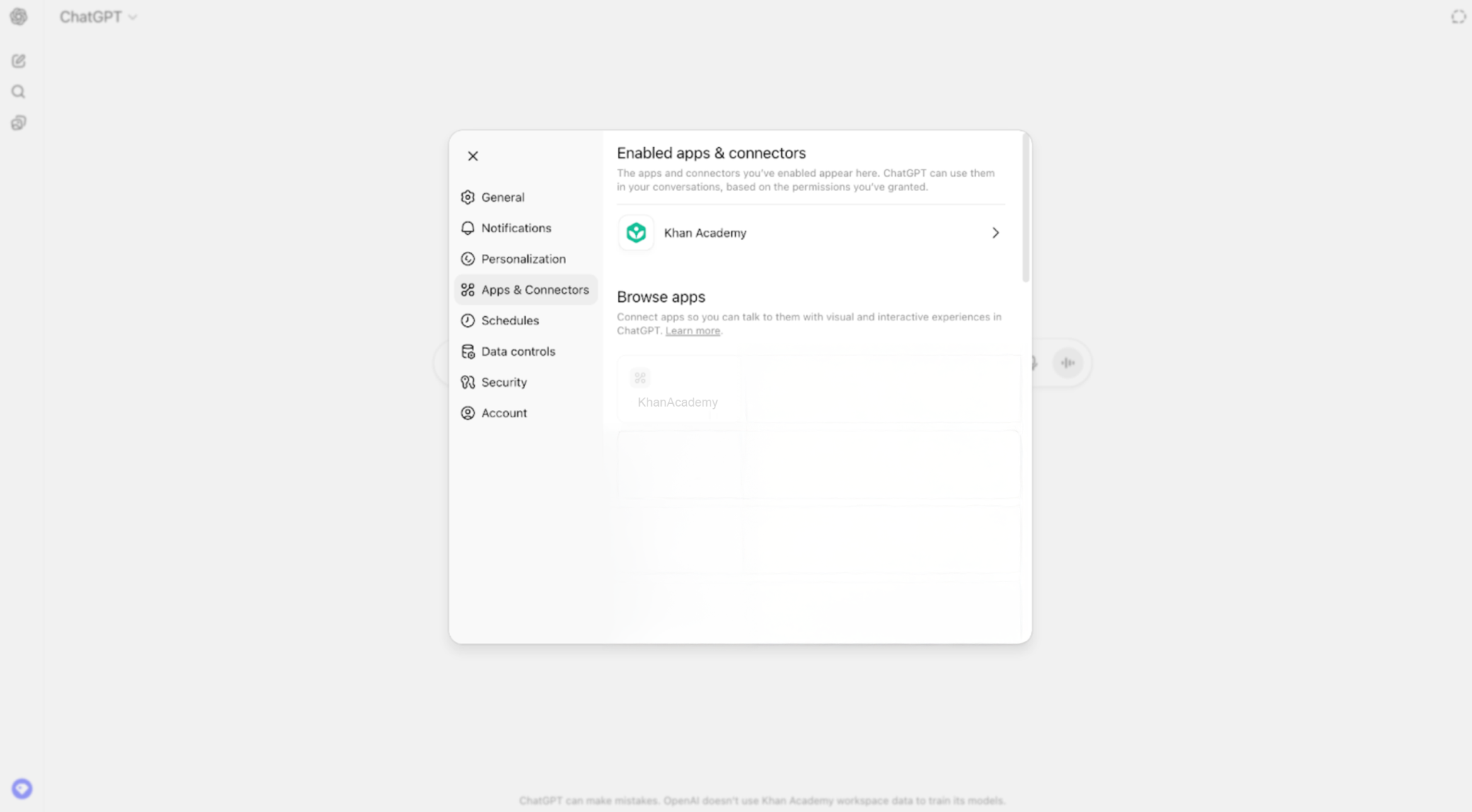 Using an enterprise account or edu plan? Make sure your tech director or plan administrator enables the Khan Academy app & connector within settings for all users.