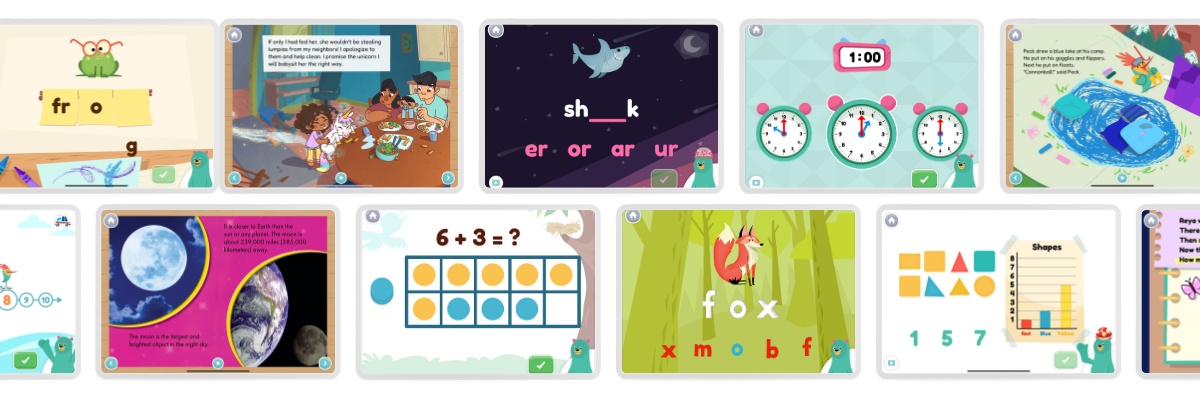 Activities featured in the free Khan Academy Kids app