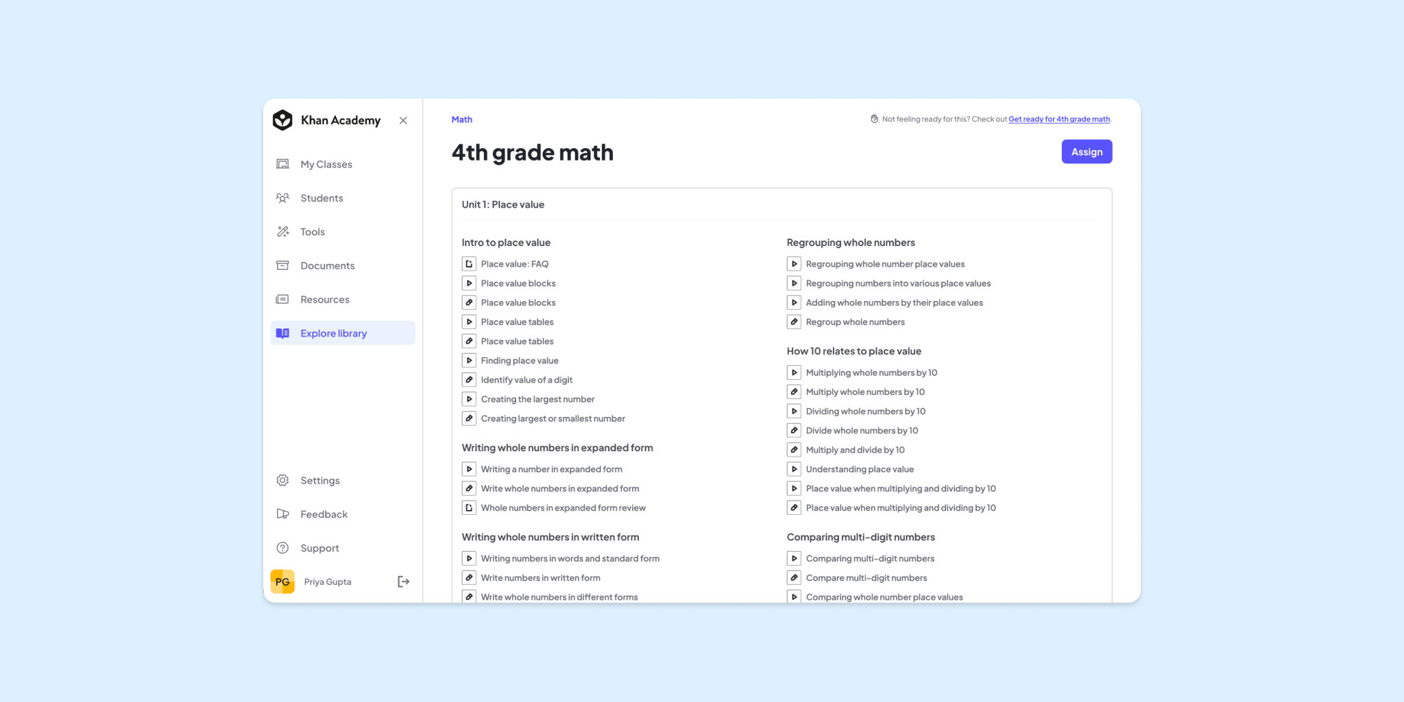 A screenshot of the finding content on Khan Academy.