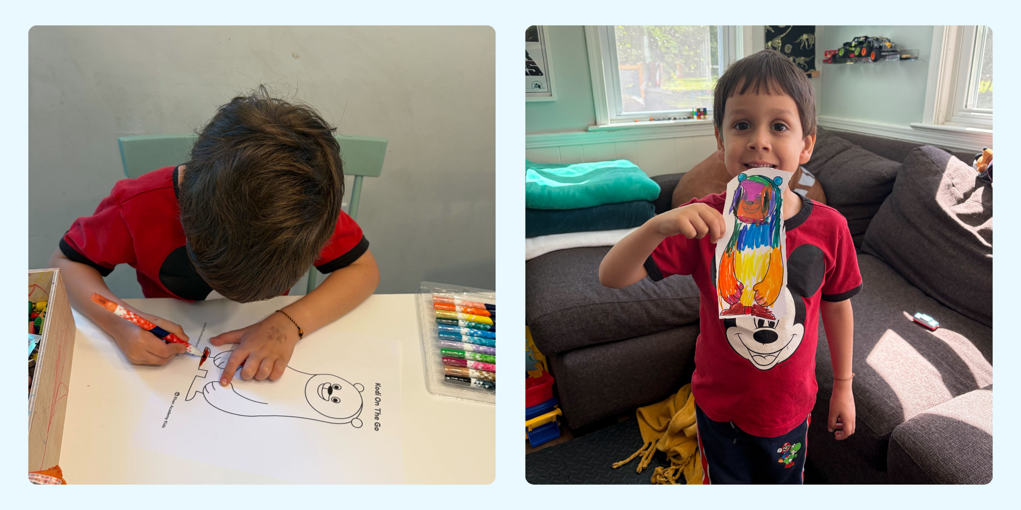 Young child shows off his Kodi on the Go creation