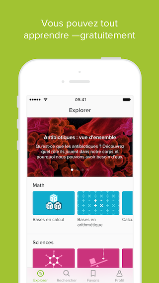 Screenshot of our app in French