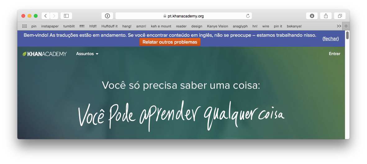 a default ka notification in portuguese